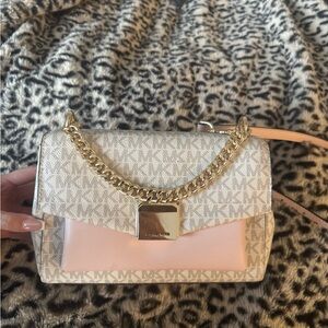 Michael Kors Blush and Cream Crossbody Bag